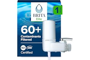 Brita Faucet Mount Water Filter System, White, No-Wait Filtration, Easy Install, Multi-Use Tap Water Filter for Kitchens, Bathrooms & Small Spaces
