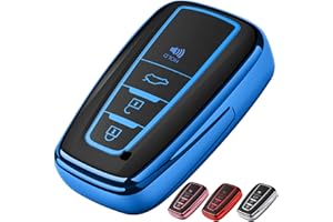 Tukellen for Toyota Key Fob Cover,Special Soft TPU Key Case Cover Protector Compatible with 2020-2022 Highlander Corolla Prius, 2018-2024 RAV4 Camry Avalon C-HR GT86 (only for Keyless go)-Blue