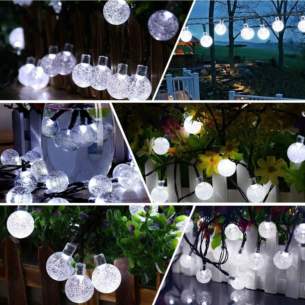 Useber Solar Lights Outdoor Garden, 24Ft 50LED Waterproof Crystal Globe Fairy Lights for Gazebo,Camping,Party - Image 5