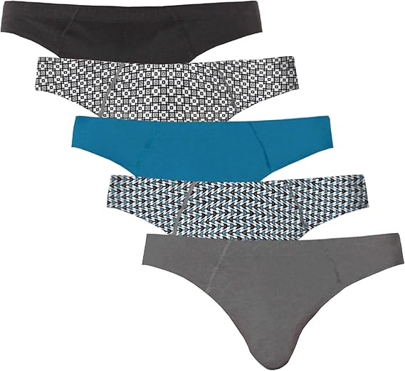 Simply Styled Mens 5PK Bikini Brief for Men, Cotton Underwear Value
