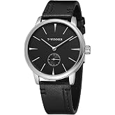FORSINING Men's Mechanical Hand-Wind Analog Sport Style Wristwatch with Leather Strap