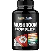 Cadane Mushroom Complex Supplements - 19in1 Concentrated with Lions Mane, Cordyceps Sinensis, Reishi, Turkey Tail Mushroom, Maitake, Chaga, Shiitake, Enoki, Agaricus, and More - 120 Vegan Capsules