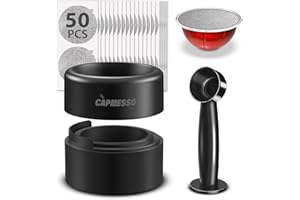 CAPMESSO Reusable Vertuoline Pod Refill Kit, 2024 Newest Design for Faster Seal Reusable Vertuoline Pods with Fill & Press Br