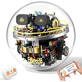 AZDYJL Transparent Spherical Robot Building Block Kit STEM Toys for Kids | 804PCS, Rolling Technic Robotics with LED Expressions &amp; Lights, APP &amp; Remote Control Birthday Gift for Boys Girls Age 8-14+