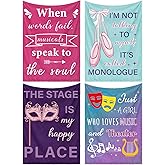 Tegeme 4 Pack Musical Theater Blankets Gifts Soft Flannel Throw Blankets for Teens Adults Drama Majors Actors Broadway Theater Lovers, Graduation Gift, 40x50 Inches(Theatre Quotes)