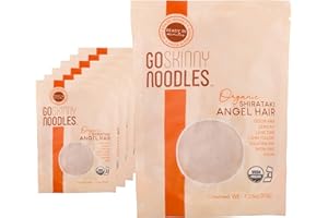 GoSkinny Noodles Angel Hair (6 Pack), Organic Shirataki & Konjac, Low Carb, Low Calorie, Gluten Free, Vegan, Keto, Paleo, Ready in Minutes, Skinny Noodles, 7.05 oz
