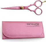 Sanguine Pink Hair Cutting Scissors 5.5 in Japanese Steel Case view 2