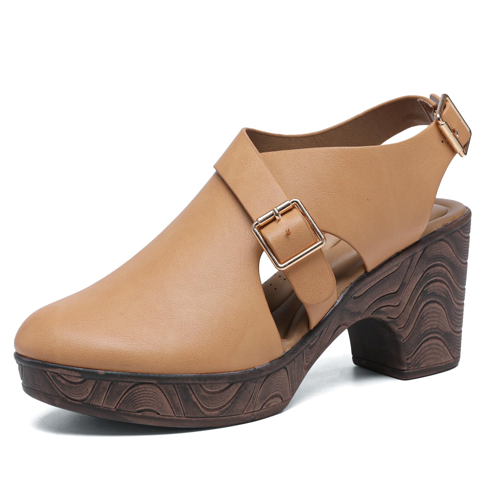 Altxic Women's Comfy Low Block Chunky Heels Sandals