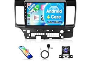 4Core 2G+64G 10.1 Inch Car Radio Stereo for Mitsubishi Lancer 2008 2009 2010 2011-2017, Rimoody Android Carplay Android Auto Mirror Link EQ Touch Screen GPS Navigation WiFi BT FM Backup Camera