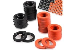 ZDBB 80 Pcs Garden Hose Washers Rubber Seals Fit All Standard 3/4" Garden Hose Fittings with Red Heavy Duty and Black Self Locking Tabs Keep Washer Firmly Set Inside Fittings