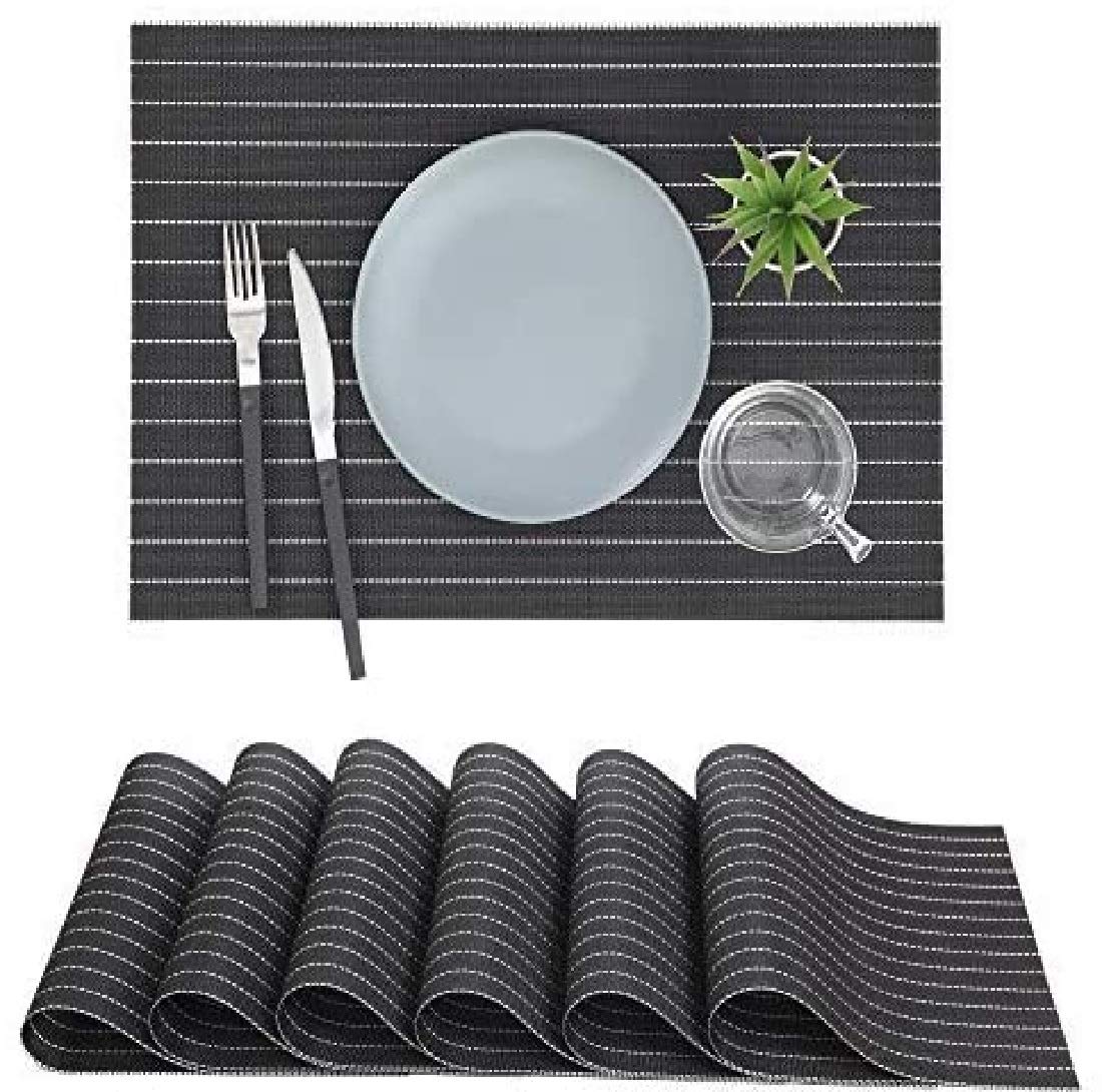 Royalkart 6 Pieces Placemats, HeatResistant Placemats, Stain Resistant