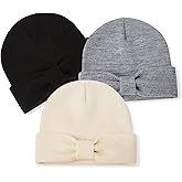 Baby Beanie Bow Hats Infant Toddler Winter Soft Knit Hat,Kids Warm Beanie for Boys Girls Children Caps