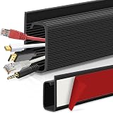 SEGNAYEN Under Desk Cable Management 40cm Black J Channel Kit 2 Pack view 1