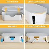 D-Line Large Cable Tidy Box White Desk TV Management Extension Block Organiser view 4