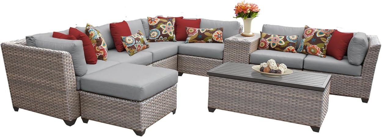 Amazon Com Tk Classics Florence 10b 10 Piece Outdoor Wicker Patio