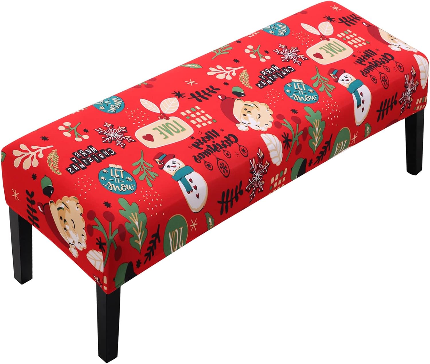 Slipcovers - Fuloon Stretch Dining Bench Cover, Anti-Dust Removable Bench Slipcover Washable Print Bench Seat Protector Cover for Living Room, Bedroom, Kitchen (Wine Red)