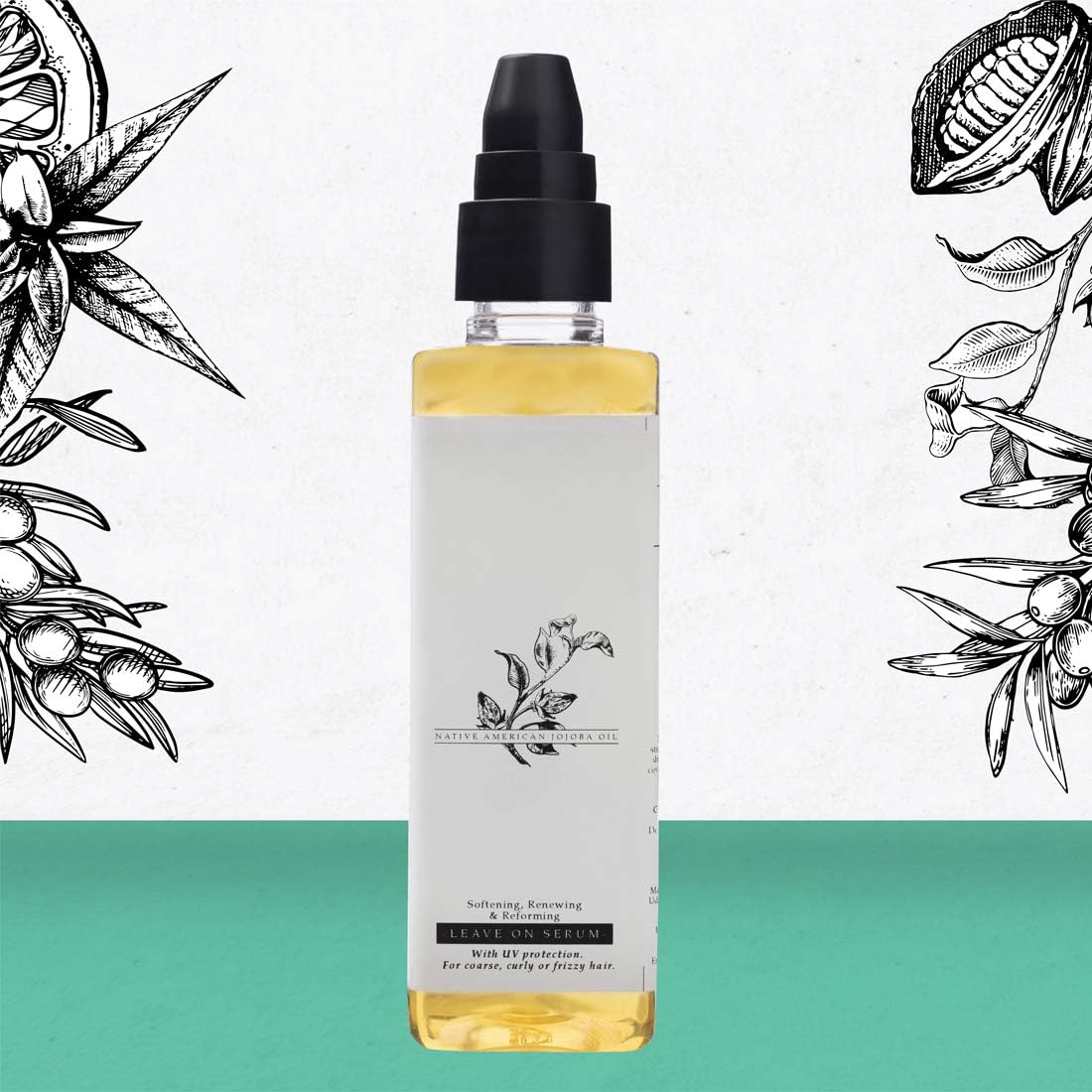 Timeless Beauty Secrets Native American Jojoba Oil Softening, Renewing & Reforming Leave On Organic Hair Serum For Curly Hair,100 ml