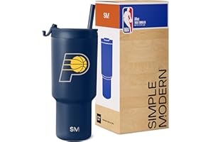 Simple Modern Officially Licensed NBA 30oz Tumbler with Flip Lid and Straws | Insulated Stainless Steel Cup | Trek Collection