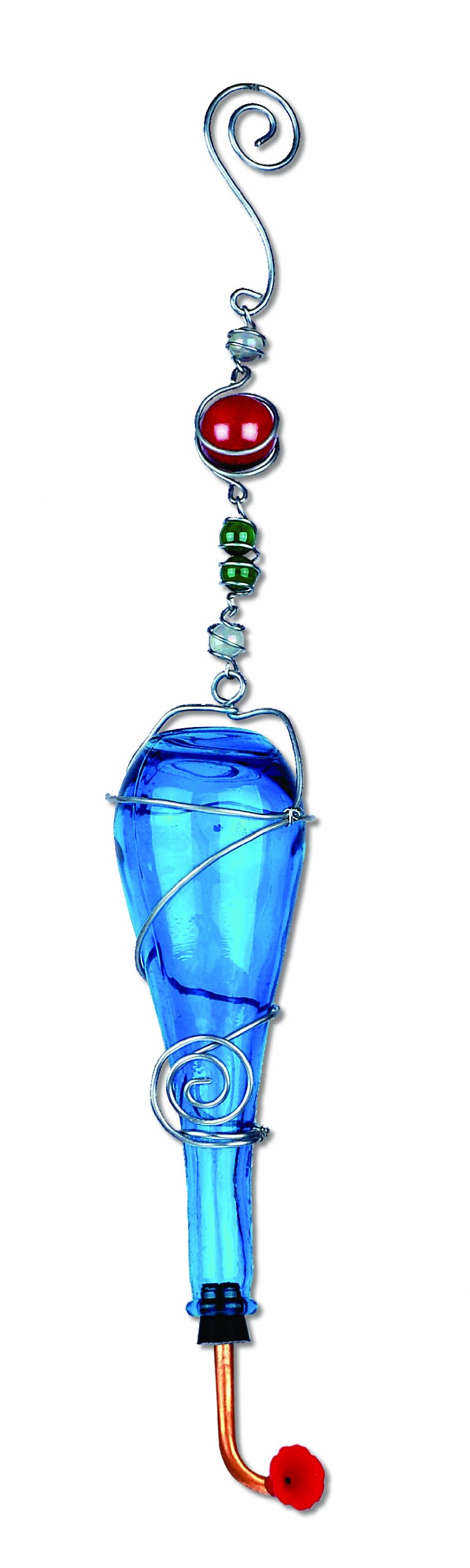Sunset Vista Blue Bottle Hummingbird Feeder, 24-Inch