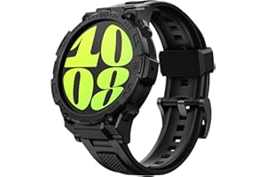 GELISHI Compatible with Galaxy Watch 6 Band 44mm 40mm Case Rugged Men Sport Band Protective Bumper Case for Galaxy Watch 6/5/4 40mm 44mm