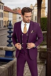 Aowdoy Men's Suits 3 Piece Slim Fit Tuxedo Suit One