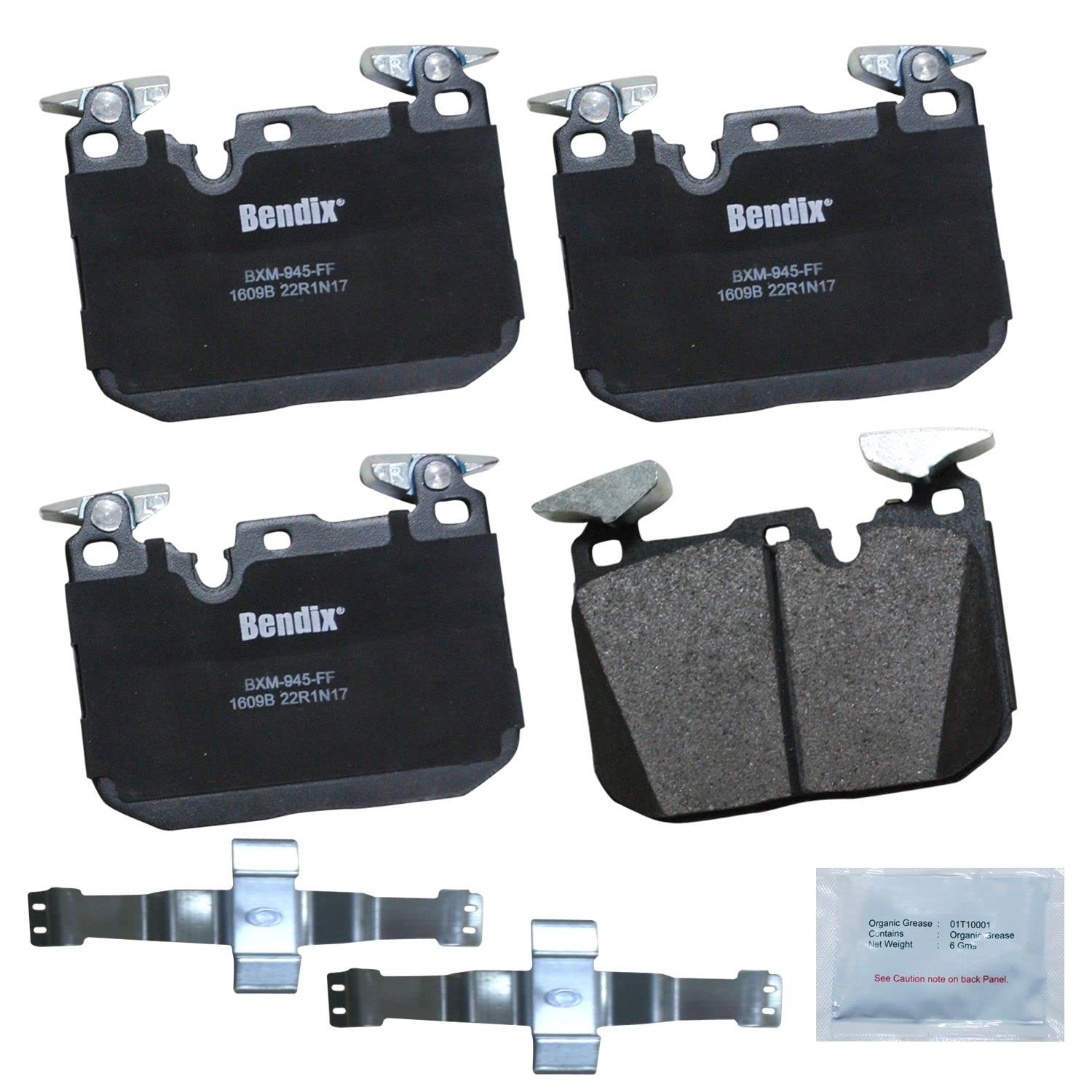 Bendix Priority1 CFM1609B Semi-Metallic Front Brake Pads for Select Models BMW 228i,xDrive,230i,320i,328i,330i,335i,GT 340i,428i,Gran Coupe,xDrive 430i,435i,440i,ActiveHybrid 3,i8,M235i,M240i Image