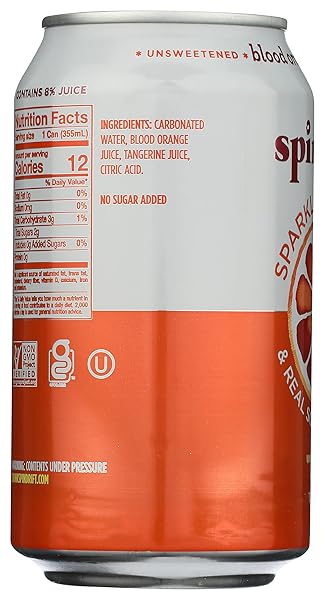 SPINDRIFT BLOOD ORANGE TANGERINE SPARKLING WATER SINGLE, 12 FZ