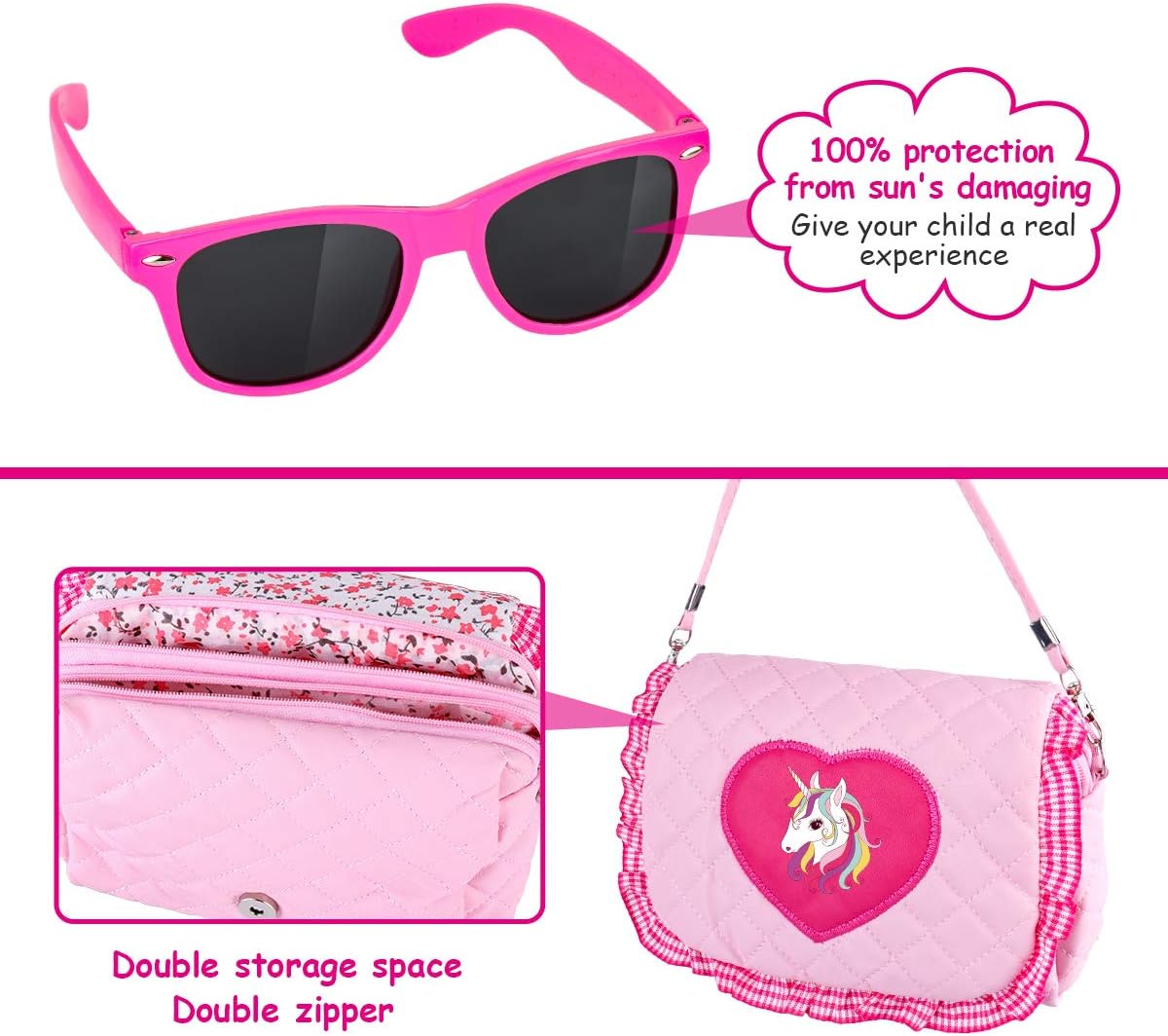 Meland Kids Makeup Kit - Girl Pretend Play Makeup & My First Purse Toy for Toddler Gifts with Pink Princess Purse, Smartphone, Sunglasses, Credit Card, Lipstick,Brush,Lights Up & Make Real Life Sounds: Electronics