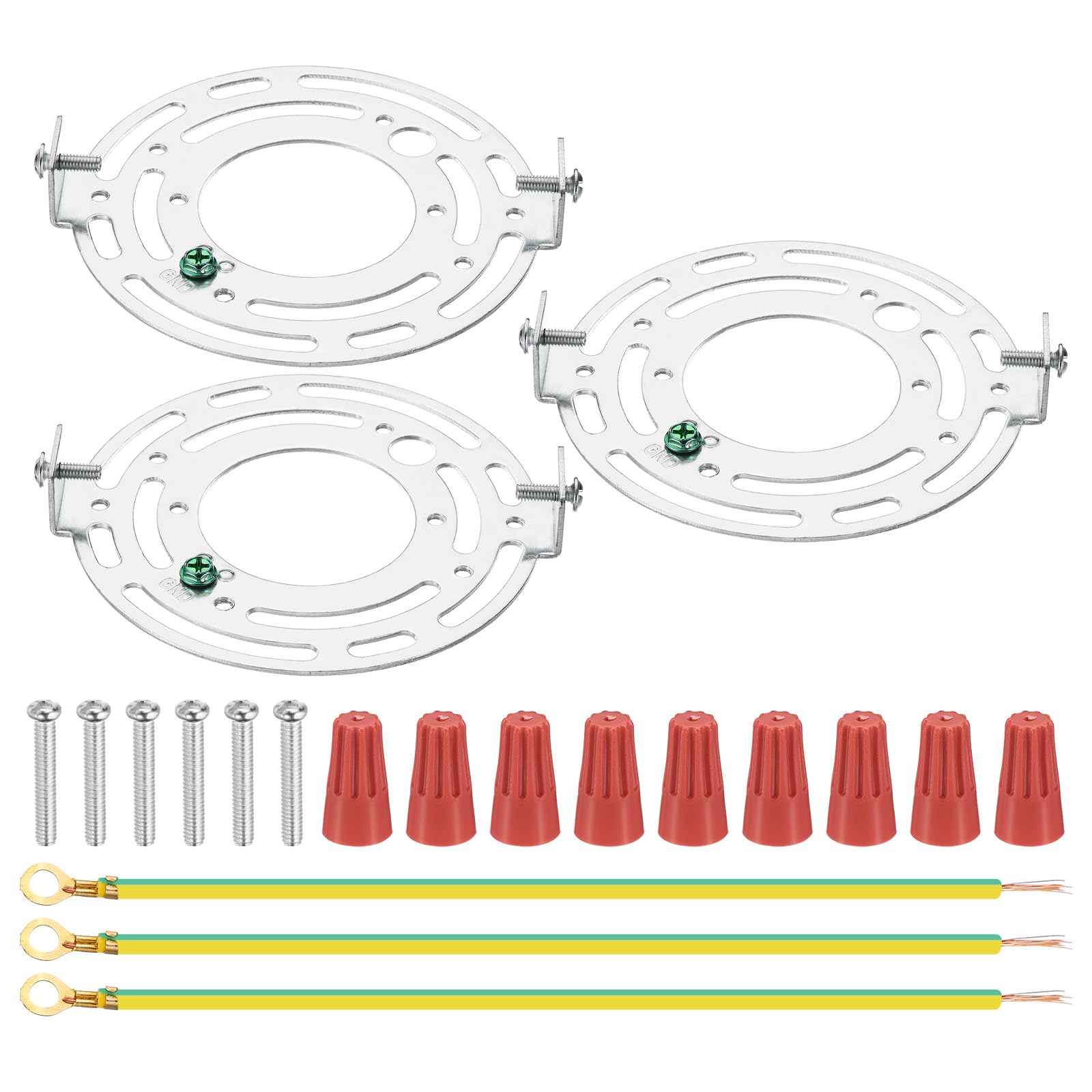 PATIKIL 110mm (4.33") Universal Light Fixture Mounting Bracket Kit, 3 Set Light Crossbar Round Ceiling Plate with Screw for Wall Light Ceiling Light Pendant Chandelier