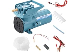 Poafamx DC 12V Aquarium & Pond Air Pump - 18W-120W Quiet Commercial Aerator with 6 Outlets, 30L-115L/Min Airflow, Car Cable for Hydroponics & Fish Tank