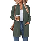 Zeagoo Women Long Cardigan Sweaters Lightweight Open Front Duster Knit Fashion Sweater Coats Trendy Cardigans with Pocket