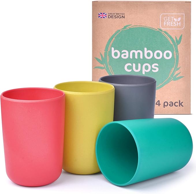 GET FRESH Bamboo Kids Cups Set 4pack Reusable Bamboo