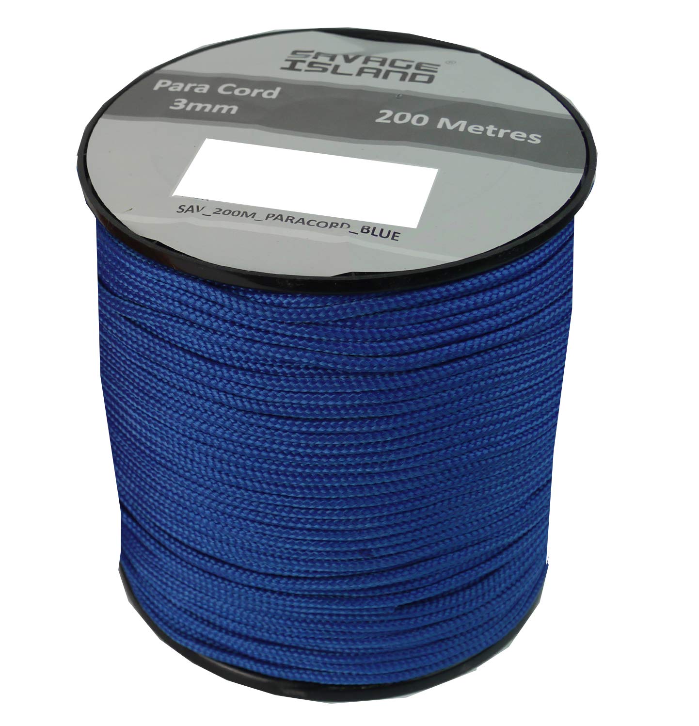 Savage Island 200m Reel Paracord Army Camping for Tent Basha Bivi Shelter Buidling Hammock Gardening Bushcraft (Blue)