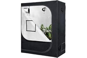 AOREWTGGH 4x4 Grow Tent Kit with Observation Window, 600D Reflective Mylar Lightproof Plant Growing Tent for Indoor, Black Tent for Hydroponics Plant with Sealed Bottom Ventilation&Cable Hole Port
