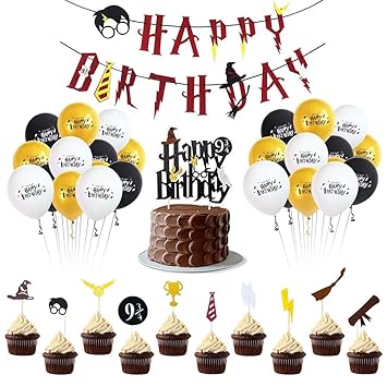 Wizard Birthday Party Supplies Set Happy Birthday Banner Cake