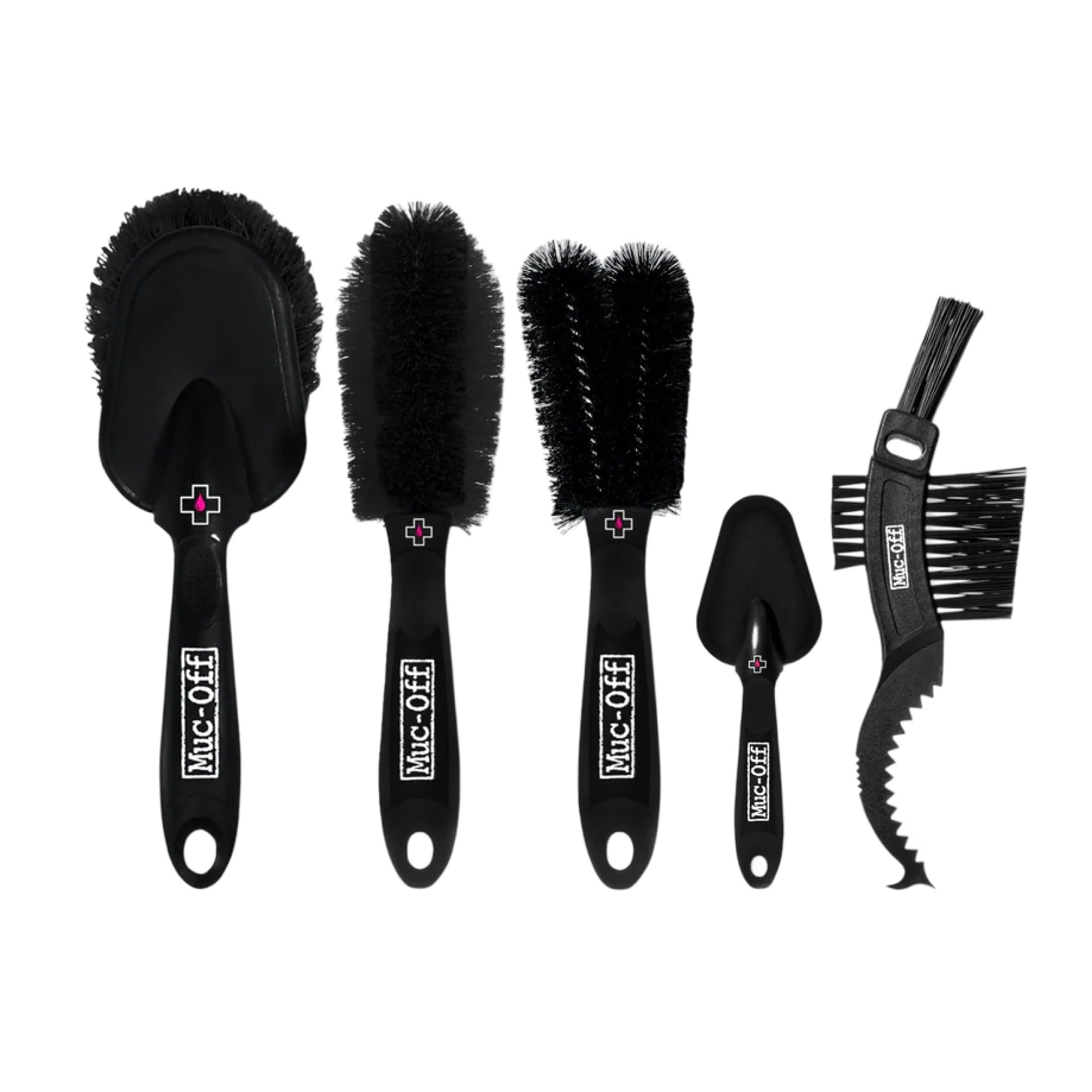 Muc-Off Premium Brush Set - Bike Cleaning Brushes for Chains, Frames, and Detailing - Durable Nylon Bristles and Ergonomic Design - 5 Brushes