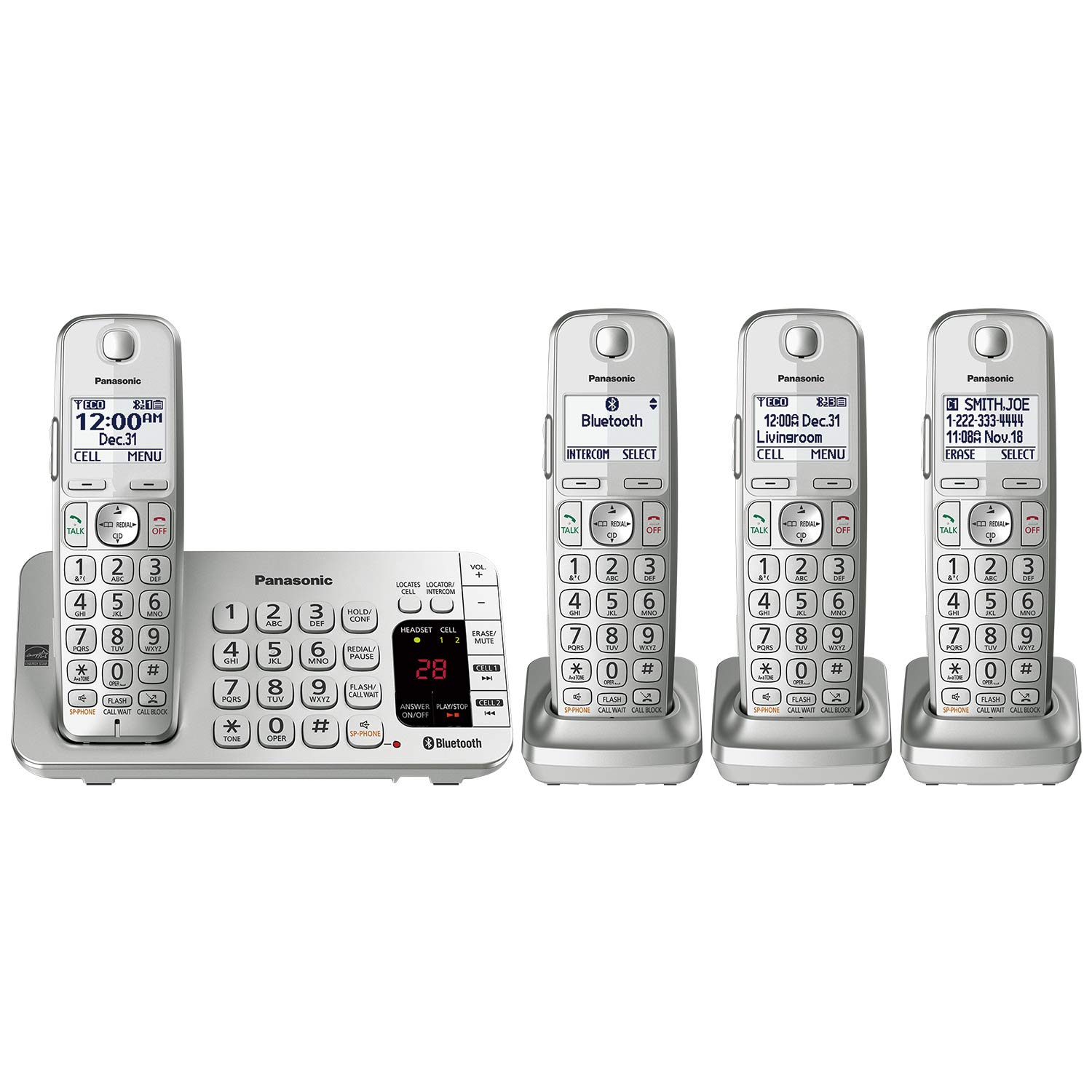 Panasonic Link2Cell Bluetooth Cordless DECT 6.0 Expandable Phone System