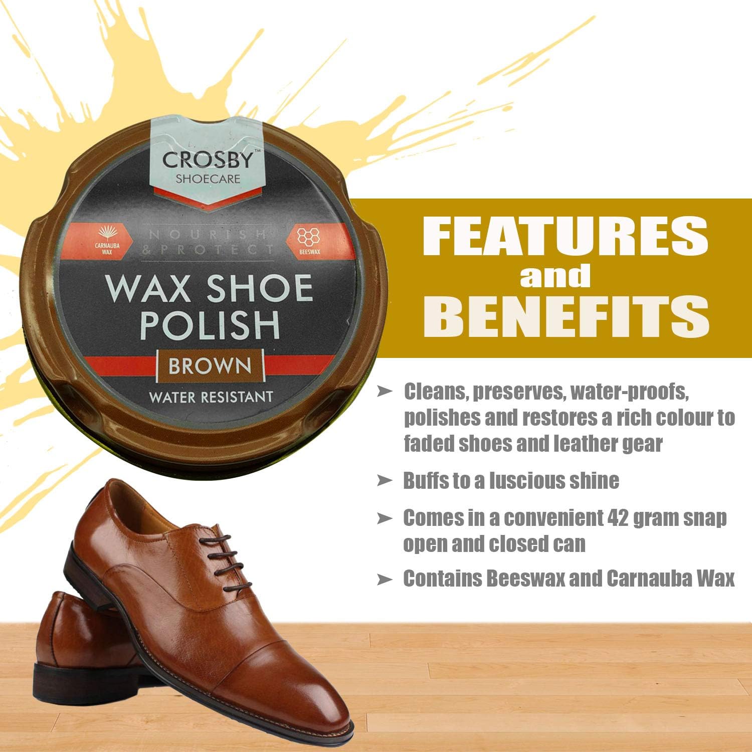 3pk Polish Wax Shoe Brown, 50ml - Image 3