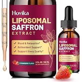 Liposomal Saffron Supplements - 88.5mg Saffron Extract Liquid Drops with L-Theanine, Chamomile, Vitamin C, B6, B12 &amp; D3 for Antioxidant, Immune, Mood, Energy, Focus &amp; Sleep - 2 Fl Oz Strawberry Flavor