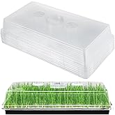 Apipi 10 Pcs 4'' High Durable Humidity Domes - Thickened 1020 Seed Starting Tray Covers with Adjustable Vents, Greenhouse Plant Growing Lid Dome for Seedling Growth Well Water Retention