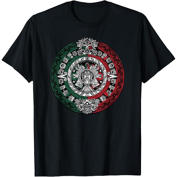 Maglietta Calendario Azteco – Aquila E Pietra Del Sole – 100% Cotone (Uomo, Varie Taglie)
