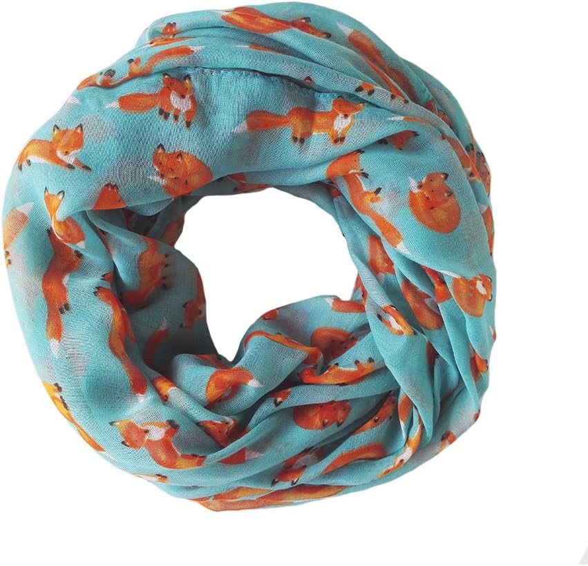 Cute Fox Lightweight Infinity Scarf for Women Girls Clothing Accessories from Trelemek
