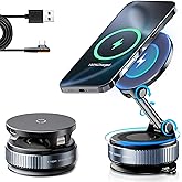 RUNNINGMT Magnetic Phone Holder for Car, Magsafe Car Mount with Nano Gel Suction Cup for Dashboard & Windshield, Compatible with iPhone 12/13/14/15/16/17 Series, Including Pro & Pro Max Models (Gray)