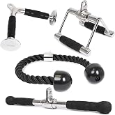 POWER GUIDANCE Triceps Pull Down Attachment, Cable Machine Accessories for Home Gym, Lat Pull Down Attachment Weight Fitness