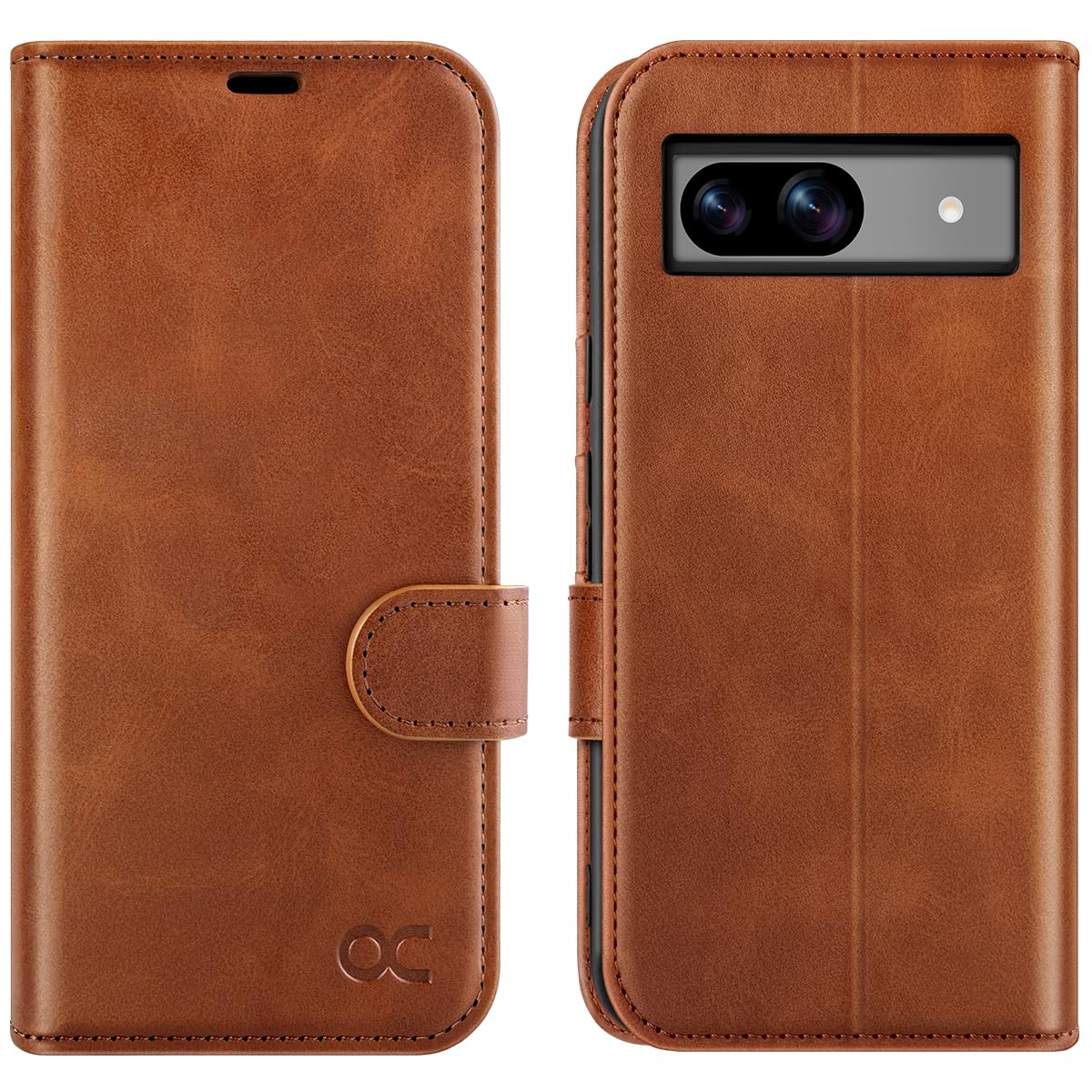 OCASE for Google Pixel 8A Case, Premium PU Leather Wallet Phone Case with [Card Holder][RFID Blocking][TPU Inner Shell] Shockproof Flip Book Cover for Pixel 8A 6.1-inch, Brown