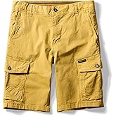 OCHENTA Men's Lightweight Twill Cargo Shorts with Pockets Stretch Cotton Casual Big and Tall