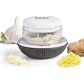 Starfrit Mini Rolling Chopper - Effortless Chopping with Dual Blades - Non-Slip Base - White