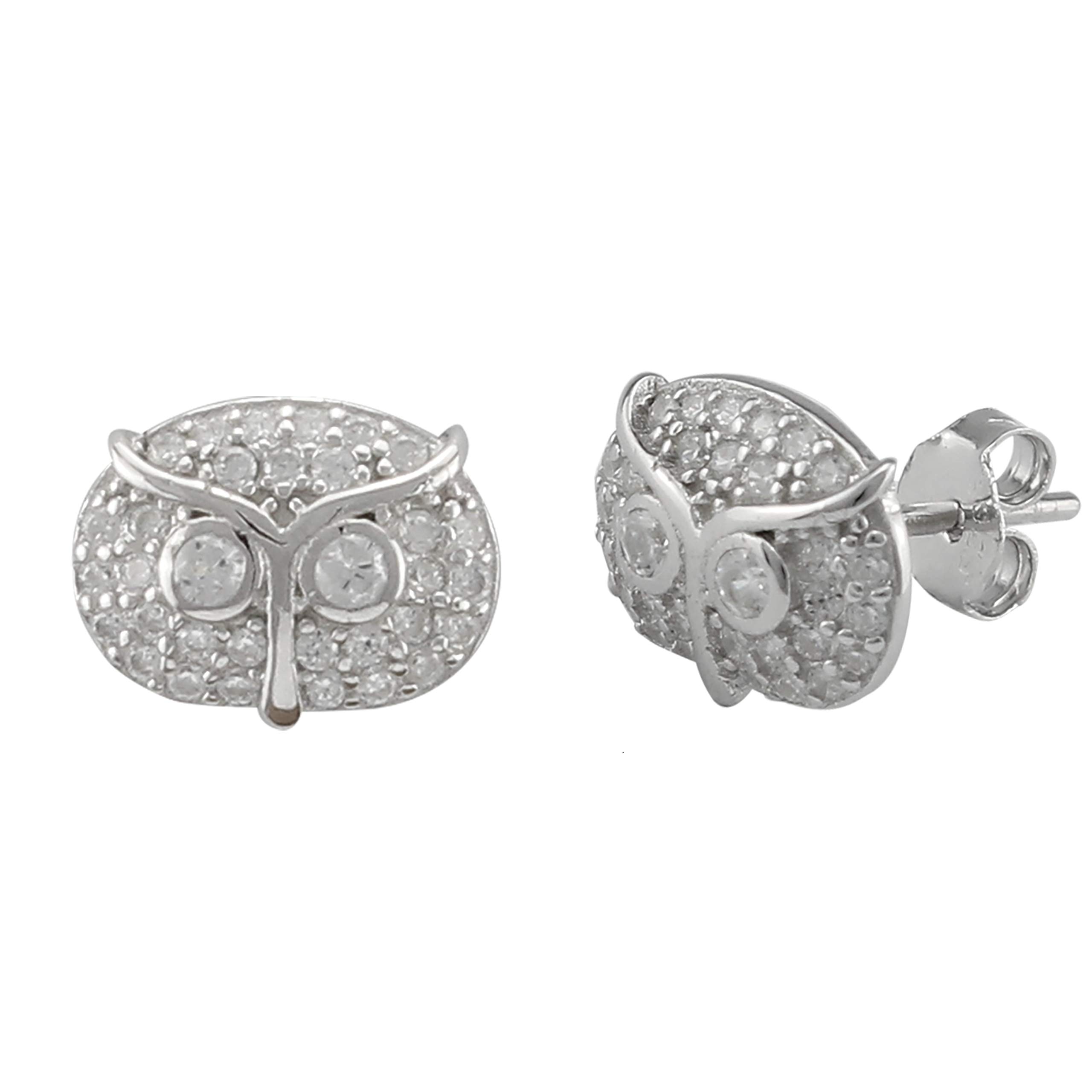 Serebra Jewelry Owl Earrings 925 Sterling Silver Night Active Eagle Shift