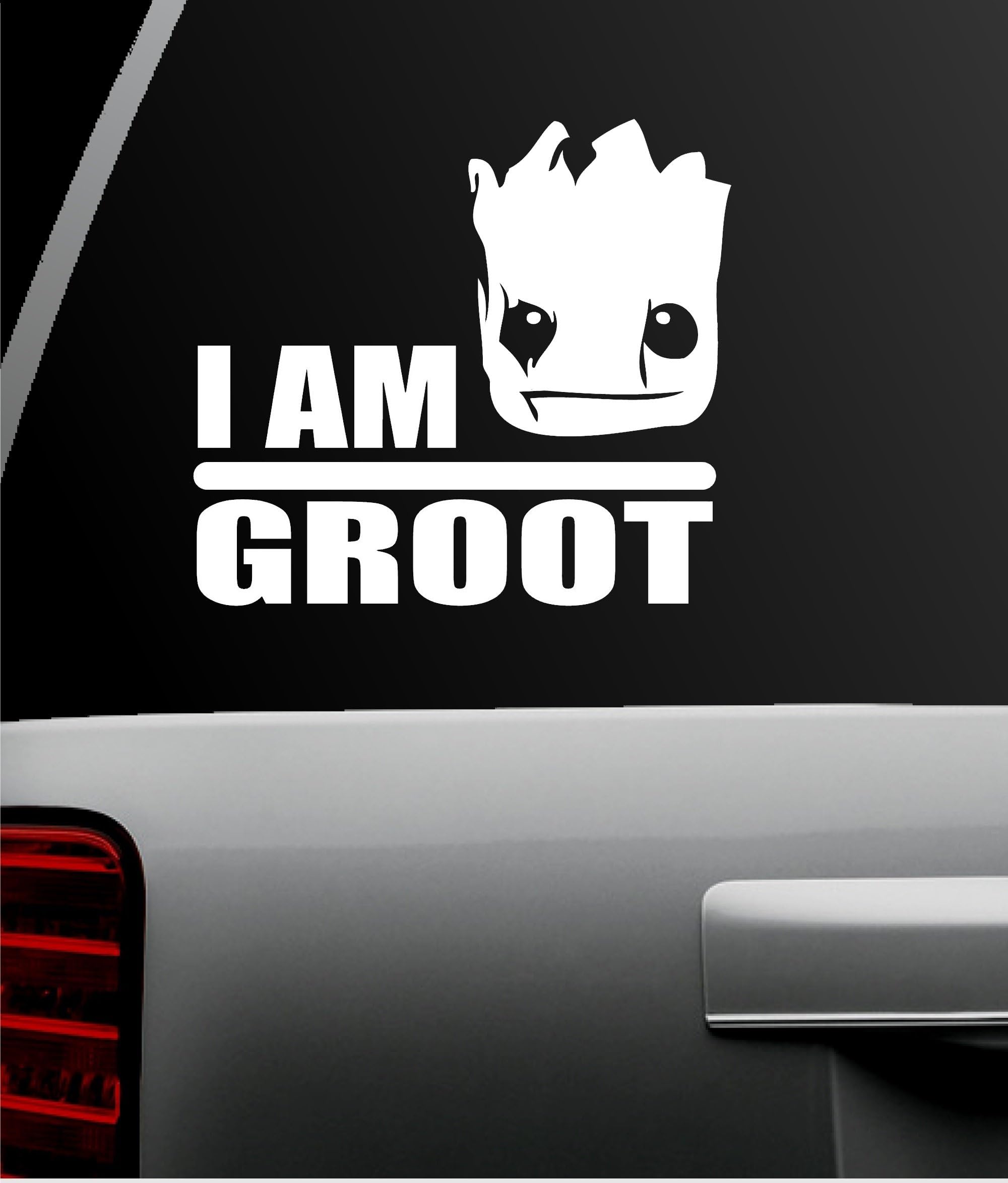 Auto - Sticker - Decal - BABY GROOT - I AM GROOT - FACE - window sticker for car, truck, suv, glass, wall, lapt op, computer