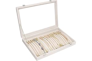 Vicoter Velvet Necklace Display Jewelry Tray 20 Hook Necklace Tray Necklace Pendant Jewelry Tray for Women and Girls